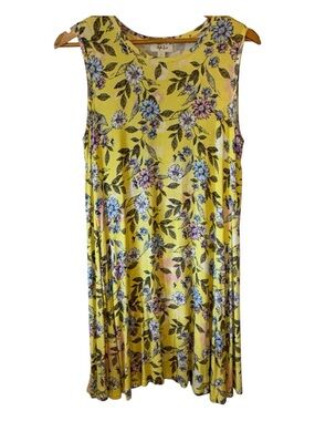 Style & Co. Yellow Floral Dress Size Large